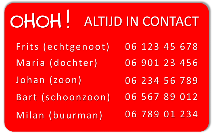 Mijn Alarmkaart wordt volgens jou wensen opgemaakt.
